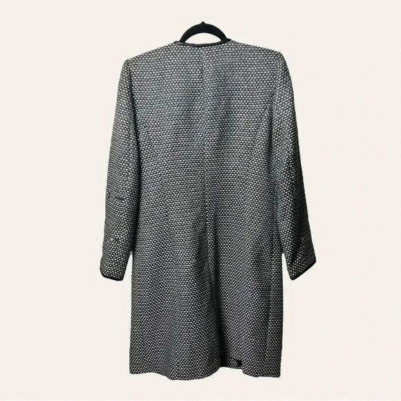 CALVIN KLEIN OPEN FRONT LONG JACKET SIZE 10 BLACK/WHITE/SILVER NWT - Picture 7 of 12